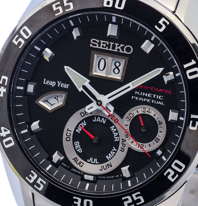 NEW STEEL SEIKO SPORTURA PERPETUAL CALENDAR AUTO RELAY SNP055P1